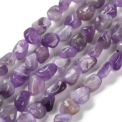 Natural Amethyst Beads Strands G-P497-01E-17-1