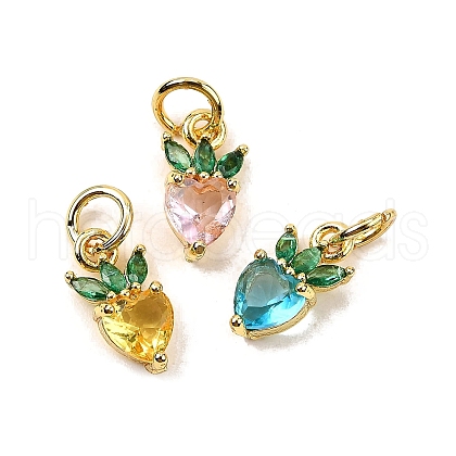 Brass Micro Pave Cubic Zirconia Charms ZIRC-H119-06G-M-1