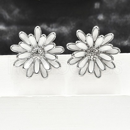 304 Stainless Steel Flowers Stud Earrings for Women EJEW-R023-02P-1