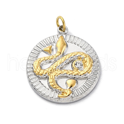 304 Stainless Steel Crystal Rhinestone Pendants STAS-E550-24G-1