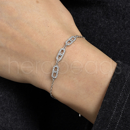 Brass Oval Link Bracelets GZ7697-1