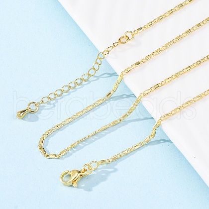 Brass Link Chain Necklaces for Women NJEW-D302-12G-1