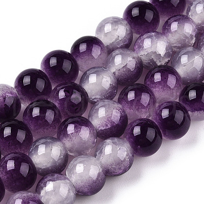 Crackle Baking Painted Imitation Jade Glass Beads Strands DGLA-YW0001-17M-1