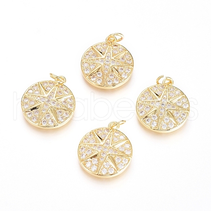 Brass Micro Pave Cubic Zirconia Pendants ZIRC-G166-27G-1