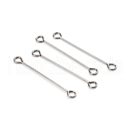 Tarnish Resistant 304 Stainless Steel Eye Pins STAS-I141-01C-P-1