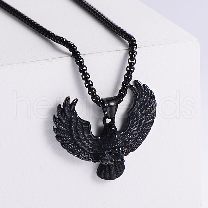 Eagle Wings Stainless Steel Pendant Necklace Punk Hip-hop Fashion Jewelry TK4489-2-1