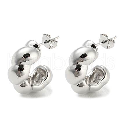 Brass Ring Shape Stud Earrings EJEW-Q785-12P-1