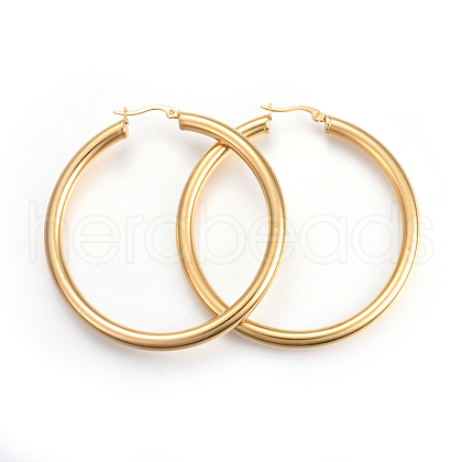 201 Stainless Steel Big Hoop Earrings X-EJEW-A052-19D-G-1