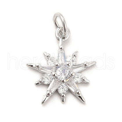 Rack Plating Brass Micro Pave Cubic Zirconia Pendants KK-K270-18P-1