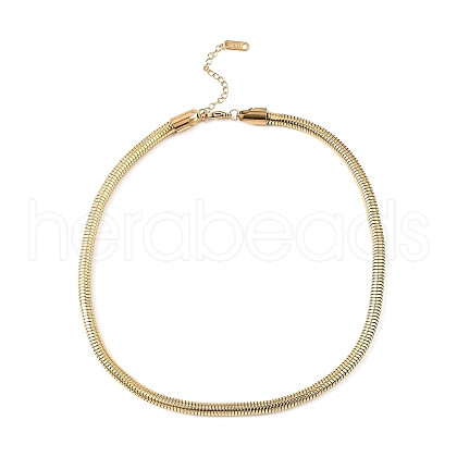 304 Stainless Steel Round Snake Chain Necklace NJEW-D043-01G-1