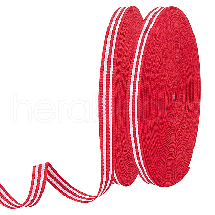   50M 2 Styles Polyester Stripe Ribbon OCOR-PH0004-92-1