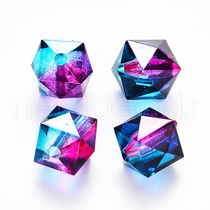 Transparent Spray Painted Crackle Acrylic Beads ACRP-YW0001-01L-1