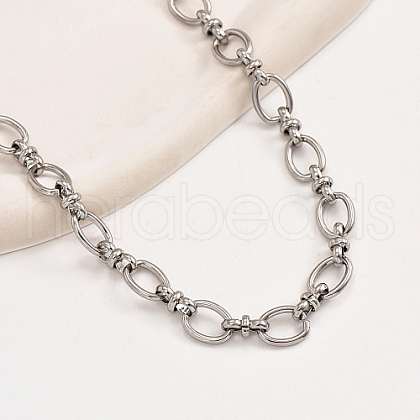 Non-Tarnish Stainless Steel Oval Link Chain Necklacces MF4965-2-1