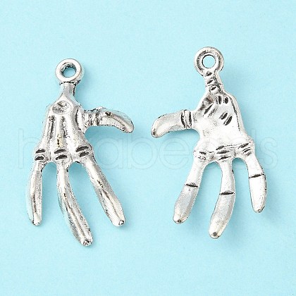 Tibetan Style Alloy Skeleton Hand Pendants for Halloween LF1287Y-1