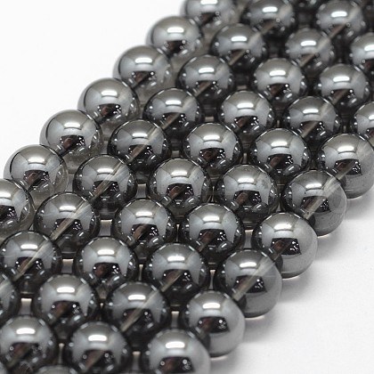 Electroplated Natural Quartz Crystal Beads Strands G-K285-07-8mm-01-1