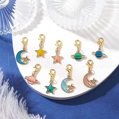 Alloy Enamel Pendant Decorations HJEW-JM03289-1
