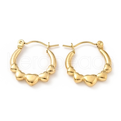 Ion Plating(IP) 304 Stainless Steel Heart Wrap Hoop Earrings for Women EJEW-G293-13G-1