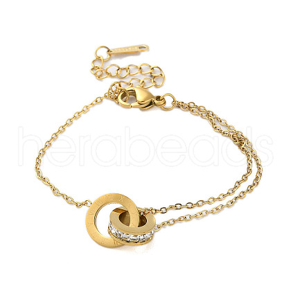 Roman Numerals Stainless Steel Link Bracelets BJEW-L689-01G-1