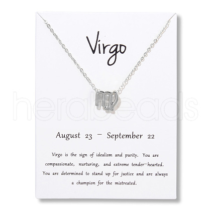 Twelve Constellations Alloy Pendant Necklaces WG2D4F2-13-1