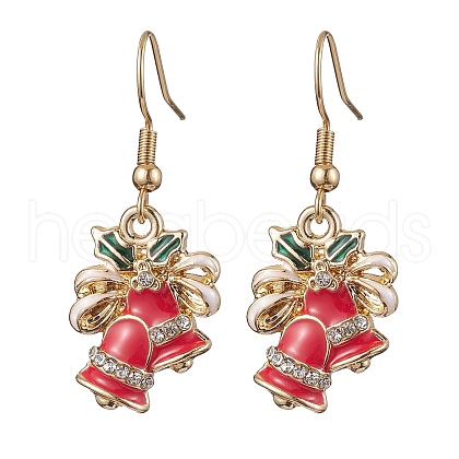 Christmas Theme Alloy Rhinestone Dangle Earrings EJEW-JE05830-04-1