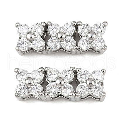 Eco-Friendly Brass Micro Pave Cubic Zirconia Rectangle Pendants ZIRC-M087-10P-NR-1-1