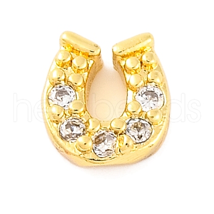 Rack Plating Brass Micro Pave Clear Cubic Zirconia Cabochons KK-F874-02G-02-1