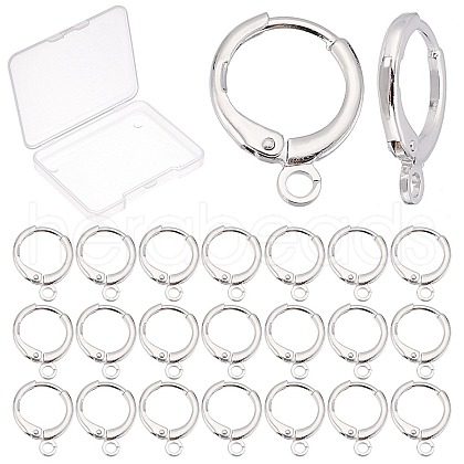 CREATCABIN 25Pairs Brass Huggie Hoop Earring Findings KK-CN0001-84-1
