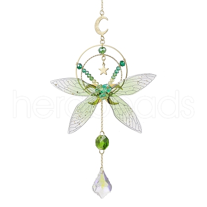 Resin Butterfly Hanging Ornaments HJEW-TA00179-1