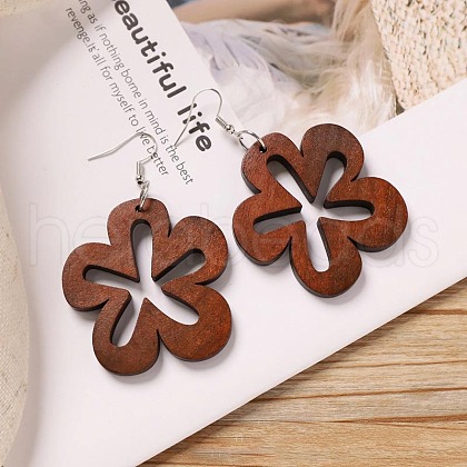 Alloy Wood Dangle Earrings FS-WG9E4F8-09-1