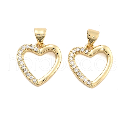 Brass Pave Clear Cubic Zirconia Pendants KK-U009-05B-G-1