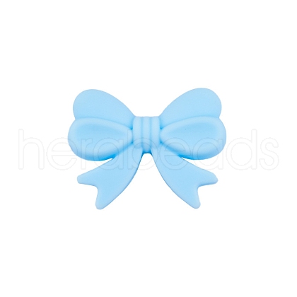 Bowknot Food Grade Silicone Beads PW-WG39907-05-1