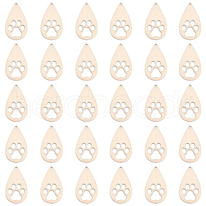 Olycraft Laser Cut Hollow Cottonwood Pendants WOOD-OC0001-52-1