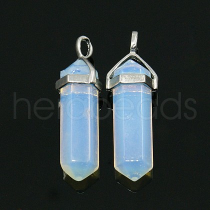 Opalite Double Terminated Pointed Pendants G-N0037-11-1