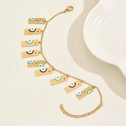 Stainless Steel Enamel Charm Bracelets for Women JX2078-1