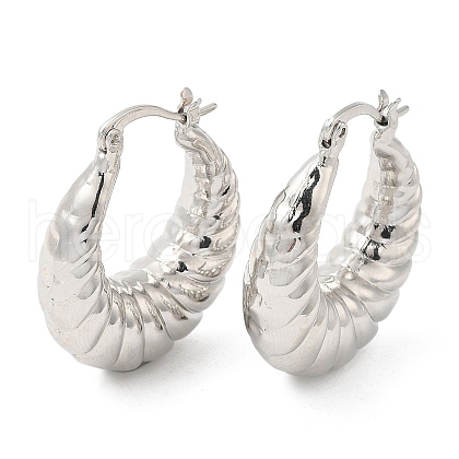 Brass Croissant Hoop Earrings for Women EJEW-K248-08P-1