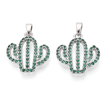 Brass Micro Pave Cubic Zirconia Pendants KK-N257-71P-1