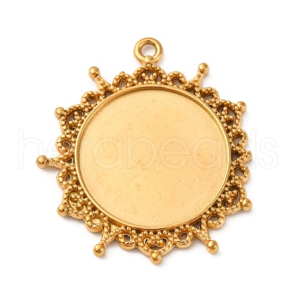 304 Stainless Steel Pendant Cabochon Settings STAS-Q363-03G-1
