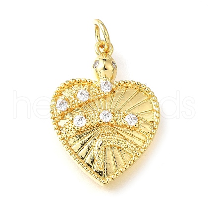Brass Micro Pave Cubic Zirconia Pendants KK-V007-005G-03-1