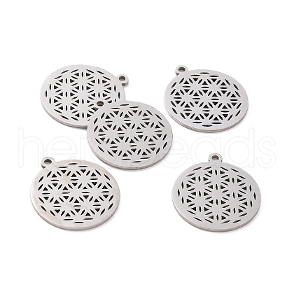 Non-Tarnish 201 Stainless Steel Sacred Geometry Pendants STAS-S105-JN899-1-1