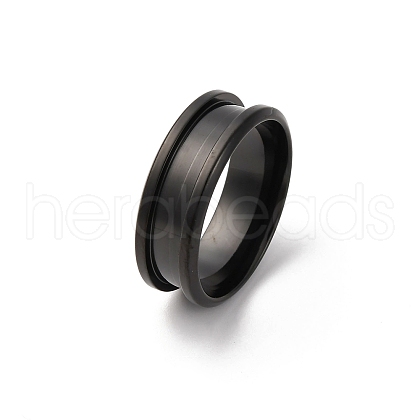 201 Stainless Steel Grooved Finger Ring Settings STAS-TAC0001-10D-B-1