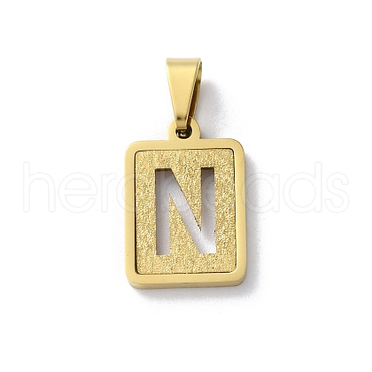 304 Stainless Steel Alphabet Pendants STAS-S152-01G-N-1