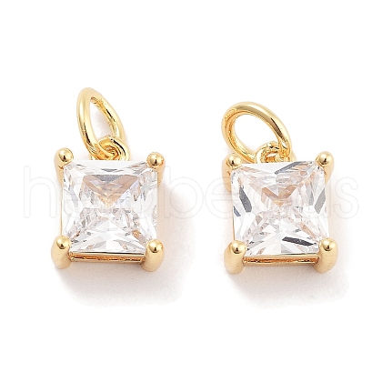 Brass Glass Pendants KK-P271-22G-1