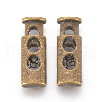 Alloy Spring Cord Locks X-PALLOY-WH0027-04-AB-1