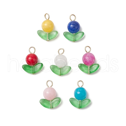 Natural Mashan Jade & Natural White Jade & Natural Quartz Pendants PALLOY-JF03402-1