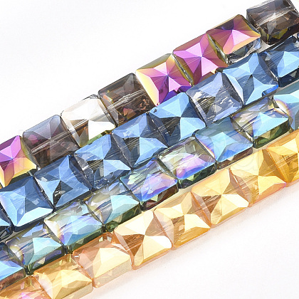 Electroplate Glass Beads Strands EGLA-S176-03-1