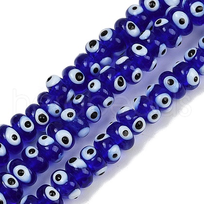Handmade Evil Eye Lampwork Beads Strands LAMP-A007-02A-01-1