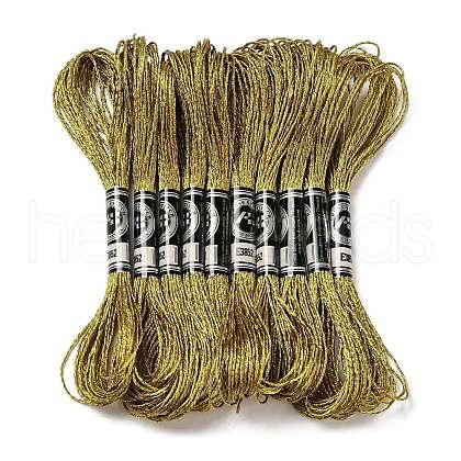 10 Skeins 12-Ply Metallic Polyester Embroidery Floss OCOR-Q057-A06-1