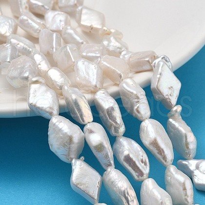 Natural Baroque Keshi Pearl Beads Strands PEAR-P064-12A-01A-1