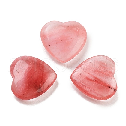 Mother's Day Gifts Heart Watermelon Stone Glass Palm Stones G-C134-06A-03-1
