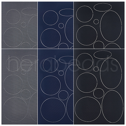 CRASPIRE 6 Sheets 3 Style Rectangle with Round & Oval Pattern Self-adhesive Nylon Applique PATC-CP0001-01-1
